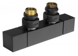 SAPHO - CUBE TWIN pripojovacia súprava ventilu pre stredové pripojenie, čierna mat (CP581BS)