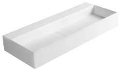 SAPHO - CUBIS umývadlo, liatý mramor, 100x40cm, bez otvoru pre batériu, biela (CU100-0)