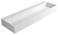 SAPHO - CUBIS umývadlo, liatý mramor, 120x40cm, bez otvoru pre batériu, biela (CU120-0)