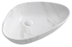 SAPHO - DALMA keramické umyvadlo na desku, 58,5x39cm, carrara (217)