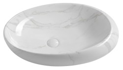 SAPHO - DALMA keramické umyvadlo na desku, 68x44cm, carrara (317)