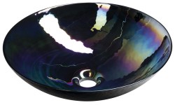 SAPHO - DECORA NERO MURANO sklenené umývadlo na dosku, priemer 41cm, čierna (YM1237)