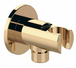 SAPHO - Držiak sprchy guľatý, pevný, s vyústením, zlato (1205-0917)