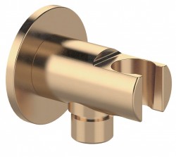 SAPHO - Držiak sprchy guľatý, pevný, s vyústením, zlato mat (1205-0919)