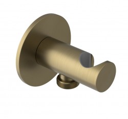 SAPHO - Držiak sprchy guľatý, pevný, s vyústením, zlato mat (SG203G)