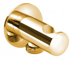 SAPHO - Držiak sprchy guľatý, pevný, s vyústením, zlato (SG203OR)