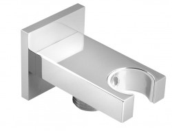 SAPHO - Držiak sprchy hranatý, pevný, s vyústením, chróm (AQ591)