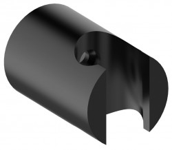 SAPHO - Držiak sprchy, okrúhly, pevný, čierna mat (1205-15B)