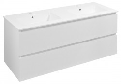SAPHO - EZARA dvojumývadlová skrinka 120x55x46cm, biela lesk (EZ121-3030)