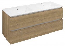 SAPHO - EZARA dvojumývadlová skrinka 120x55x46cm, dub cuneo (EZ121-2525)