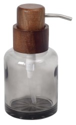 SAPHO - FIGO dávkovač mydla na postavenie 300ml, dymové sklo/drevo (08387)