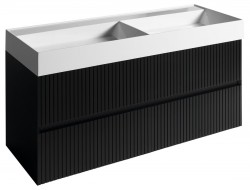 SAPHO - FILENA umývadlová skrinka 118x51,5x43cm, čierna mat strip (FID1212BS)