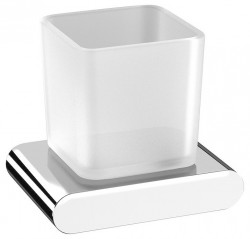 SAPHO - FLORI pohár, mliečne sklo, chróm (RF004)