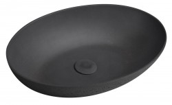 SAPHO - FORMIGO betónové umývadlo na dosku, 60x40cm, antracit mat (FG216)