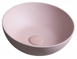 SAPHO - FORMIGO betónové umývadlo na dosku, priemer 39cm, ružová mat (FG321)