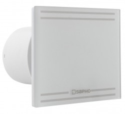 SAPHO - GLASS kúpeľňový axiálny ventilátor, 8W, potrubie 100, biela (GS101)