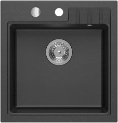 SAPHO - Granitový vstavaný mono drez, 50x52cm, čierna (GR1044)
