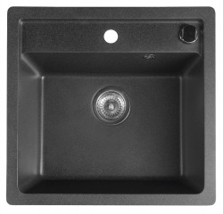 SAPHO - Granitový vstavaný mono drez, 53x50cm, čierny (GR1034)