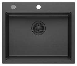 SAPHO - Granitový vstavaný mono drez, 59,5x50cm, carbon (GR5950)