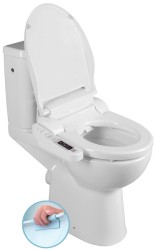SAPHO - HANDICAP WC kombi zvýšené sedadlo s elektronickým bidetom BLOOMING ECONOMY PLUS, Rimless, zadný odpad, biela (NB-1160D-1)