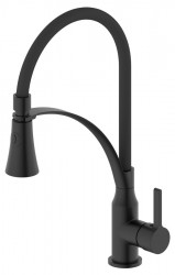 SAPHO - HEBE stojanková drezová batéria so sprškou, čierna mat (HT430B)