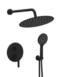 SAPHO - ICONIC podomietková sprchová súprava s pákovou batériou, 2 výstupy, čierna mat (AF042B-01)