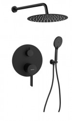 SAPHO - ICONIC podomietková sprchová súprava s pákovou batériou, 2 výstupy, čierna mat (AF042B-01)