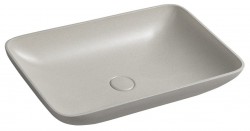 SAPHO - INFRANE betónové umývadlo na dosku vrátane výpuste, 57x37cm, biely pieskovec (AR460)