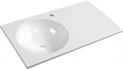 SAPHO - JUNO umývadlo 80x47cm, liaty mramor, biela, ľavé (JU080)