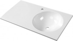 SAPHO - JUNO umývadlo 80x47cm, liaty mramor, biela, pravé (JU081)