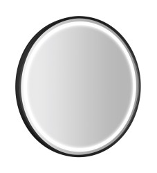 SAPHO - KADRIS guľaté zrkadlo s LED osvetlením, ø 60cm, čierna mat (KD060)