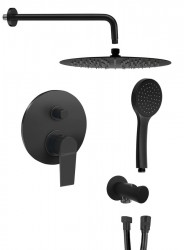 SAPHO - KAI podomietková sprchová súprava s pákovou batériou, 2 výstupy, čierna (KA42/15-01)