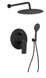 SAPHO - KAI podomietkový sprchový set s pákovou batériou, otočný prepínač, 2 výstupy, čierna matná (KA43/15-03)