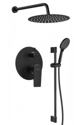 SAPHO - KAI podomietkový sprchový set s pákovou batériou, otočný prepínač, 2 výstupy, čierna matná (KA43/15-04)