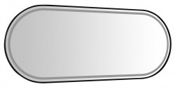 SAPHO - KAIRA zrkadlo oválne s LED osvetlením 120x50cm, čierna mat (KA500)