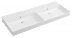 SAPHO - KARE 120 keramické dvojumývadlo nábytkové 120x46cm, biela (17120)