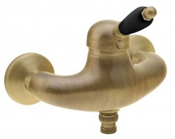 SAPHO - KIRKÉ BLACK nástenná sprchová batéria, čierna páčka, bronz (KI11NB)