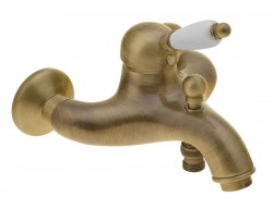 SAPHO - KIRKÉ WHITE nástenná vaňová batéria, biela páčka, bronz (KI10BB)