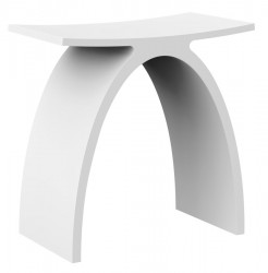 SAPHO - KORAL kúpeľňová stolička 43x43x23,5cm, solid surface, biela mat (WF434)