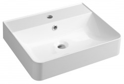 SAPHO - KVANTA umývadlo, liaty mramor, 50x40cm, biela (KV050)