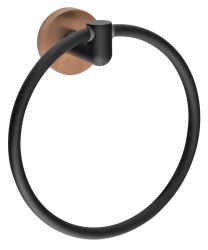 SAPHO - LARISSA držiak uterákov kruh, čierna/meď mat (WS006BC)