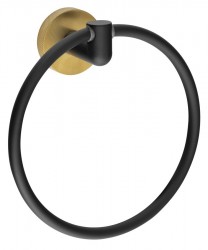 SAPHO - LARISSA držiak uterákov kruh, čierná/zlato mat (WS006BG)
