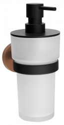 SAPHO - LARISSA mydlenička 250ml, mliečné sklo, čierna/meď mat (WS019BC)