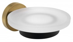 SAPHO - LARISSA mydlenička, mliečné sklo, čierná/zlato mat (WS002BG)