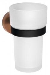 SAPHO - LARISSA pohár, mliečné sklo, čierna/meď mat (WS004BC)