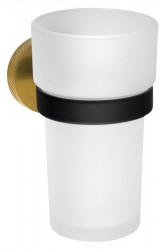 SAPHO - LARISSA pohár, mliečné sklo, čierná/zlato mat (WS004BG)