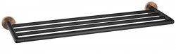 SAPHO - LARISSA polička na uteráky 600, čierna/meď mat (WS028BC)