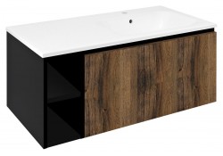 SAPHO - LOREA skrinka 100x46x51,5cm (20+80cm), pravá, dub collingwood/čierna matná (LE080-1935-R-03)