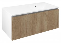 SAPHO - LOREA skrinka 100x46x51,5cm (30+70cm), pravá, dub Alabama/biela matná (LE070-2231-R-02)