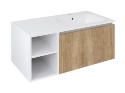 SAPHO - LOREA skrinka 100x46x51,5cm (30P+70cm), pravá, dub Alabama/biela matná (LE070-2231-R-12)